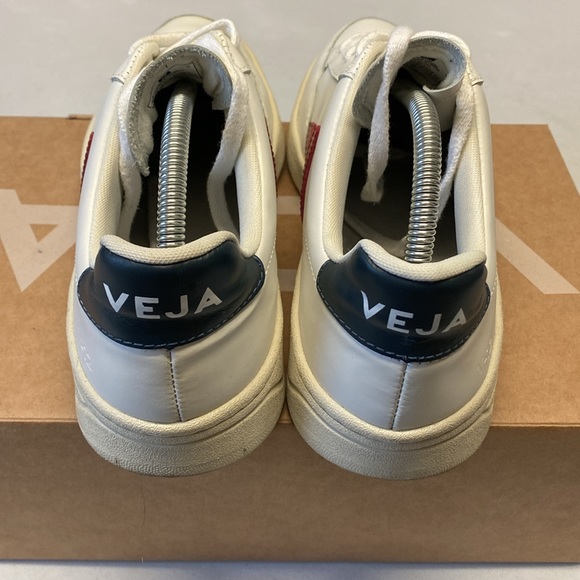 Veja V-12 leather Sneakers White/red/navy US 9 - Picture 4 of 7